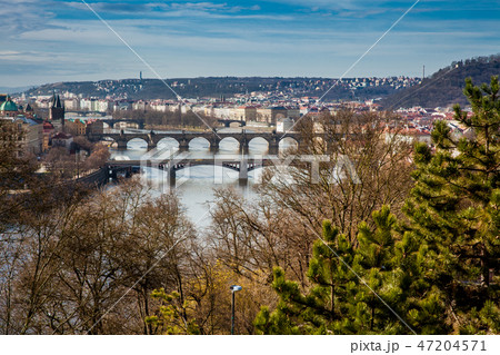 Prague city seen from the Letna hill 47204571