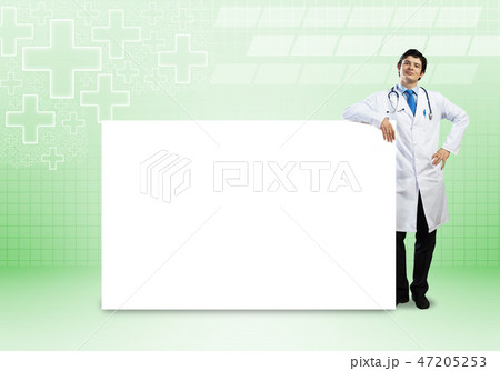 Doctor with banner Doctor with banner 47205253