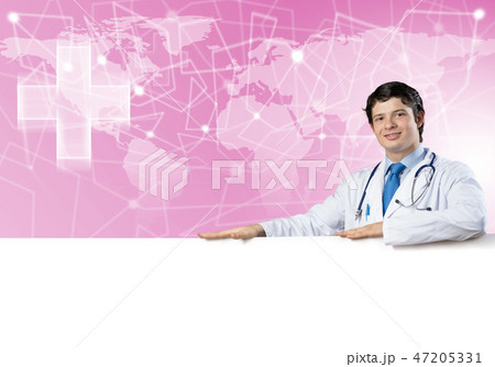 Doctor with banner Doctor with banner 47205331