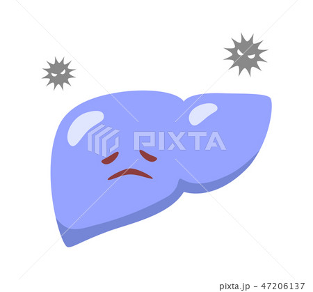 弱っている肝臓 ふちなしのイラスト素材