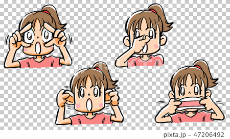 顔 体操のイラスト素材 顔 体操のイラスト素材