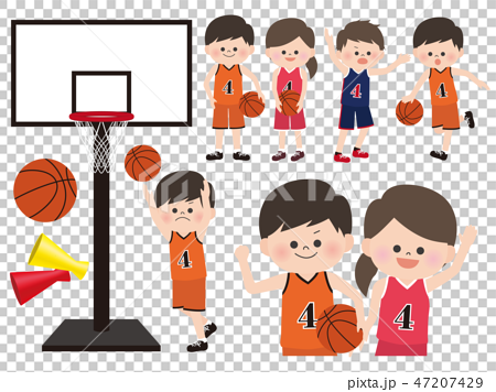 Person Material Boy And Girl In Basketball Club Stock Illustration