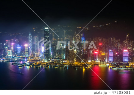 香港 スカイ100(環球貿易広場)からの夜景 香港 スカイ100(環球貿易広場)からの夜景 47208081