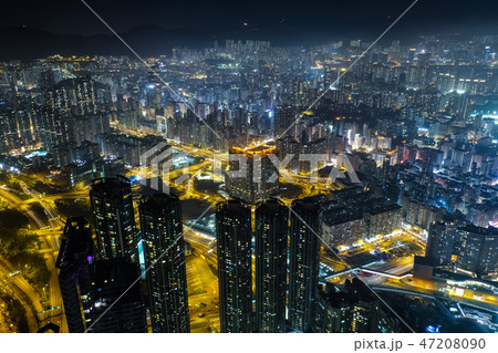 香港 九龍半島夜景 スカイ100（環球貿易広場）から 47208090