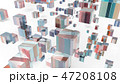 無数の立方体が浮かんでいる背景画像 47208108
