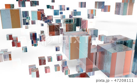無数の立方体が浮かんでいる背景画像 47208111