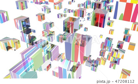 無数の立方体が浮かんでいる背景画像 47208112