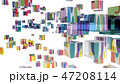 無数の立方体が浮かんでいる背景画像 47208114