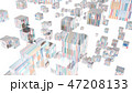 無数の立方体が浮かんでいる背景画像 47208133