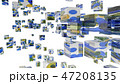 無数の立方体が浮かんでいる背景画像 47208135