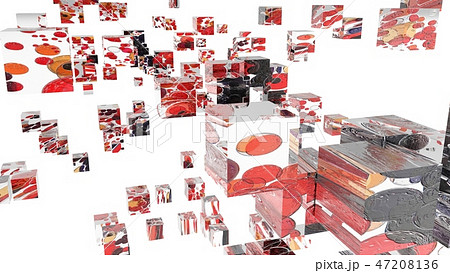 無数の立方体が浮かんでいる背景画像 47208136