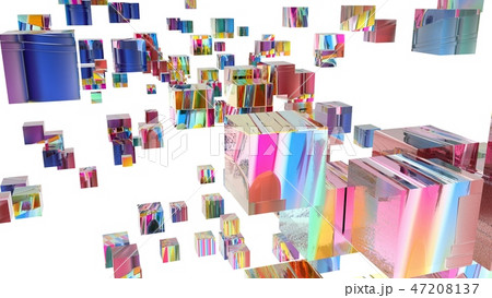 無数の立方体が浮かんでいる背景画像 47208137