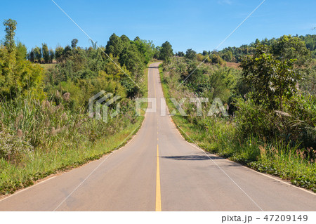 Long rural road on Khao kho hill 47209149