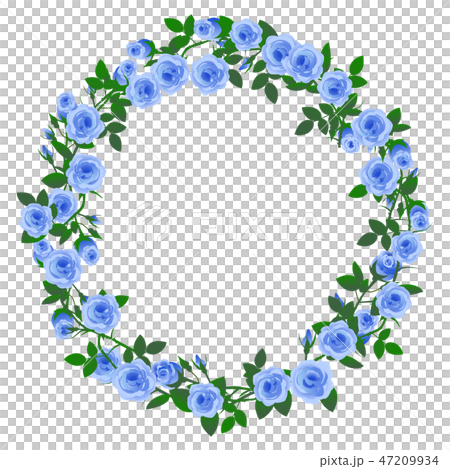 Blue rose frame 03 - Stock Illustration [47209934] - PIXTA