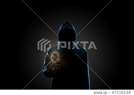 Hacker in dark background concept 47210239