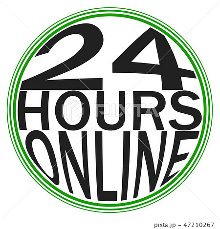Icon logo service 24 hours online, round logo Icon logo service 24 hours online, round logo 47210267
