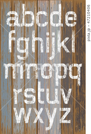 Alphabet color paint on wood retro color. 47210406