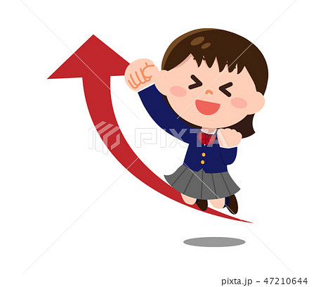 上昇志向のブレザーの女の子（やる気・上達） 47210644