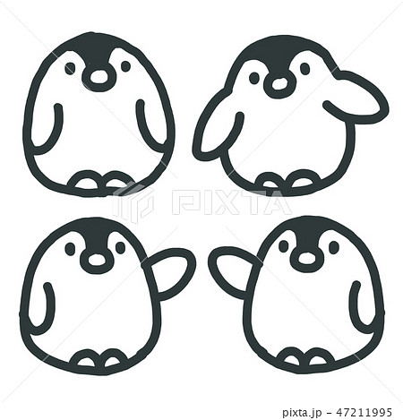 ペンギン 赤ちゃん 4種類のイラスト素材