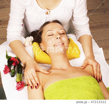 stock photo attractive lady getting spa treatment 47213322