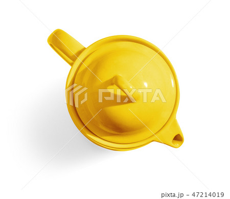 top view of a yellow pot isolated top view of a yellow pot isolated 47214019