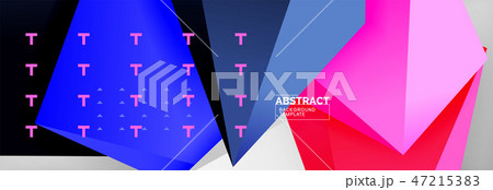 Triangles polygonal background, vector 3d poly template 47215383