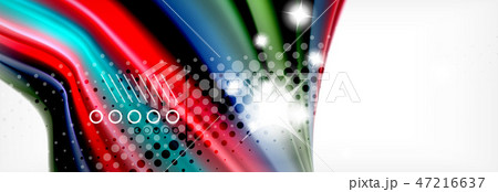 Abstract wave lines liquid fluid rainbow style color stripes background. Artistic illustration for 47216637