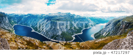 summer view to mountain lake Norway summer view to mountain lake Norway 47217297