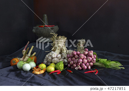 Seasoning concept. Thai herb ingredient Seasoning concept. Thai herb ingredient 47217851