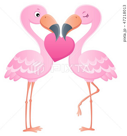 Valentine Flamingos Topic Image 7 Stock Illustration