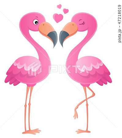 Valentine Flamingos Topic Image 1のイラスト素材
