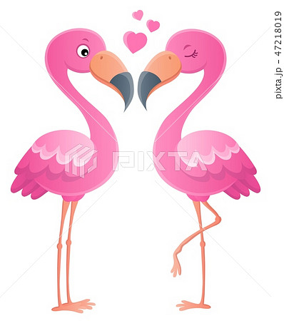 Valentine Flamingos Topic Image 1のイラスト素材 47218019 Pixta