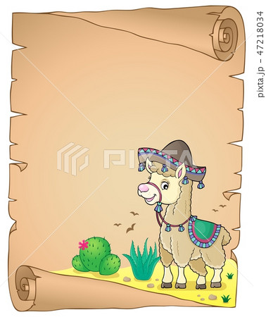 Llama in sombrero theme parchment 2 47218034