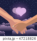 The male and female hand hold together against the 47218826