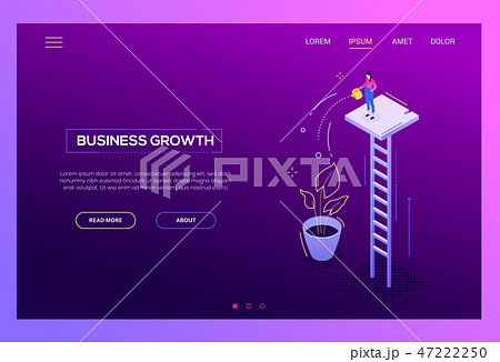 Business growth - modern isometric vector web banner 47222250