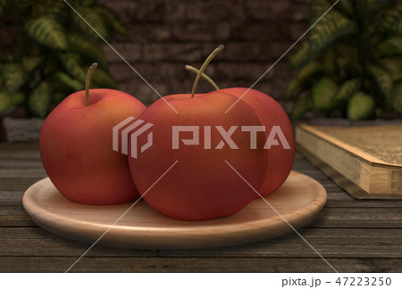Three red apples. 3D rendering Three red apples. 3D rendering 47223250