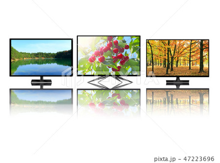 Television monitors isolated on white background Television monitors isolated on white background 47223696