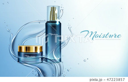 Vector moisturizing cream, lotion in water splashes 47223857