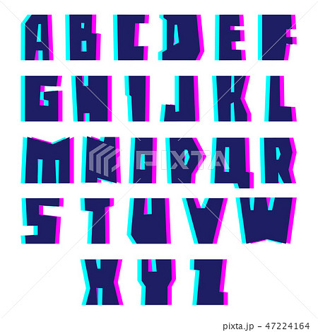 Glitch alphabet. Letters and numbers with effect. Glitch alphabet. Letters and numbers with effect. 47224164