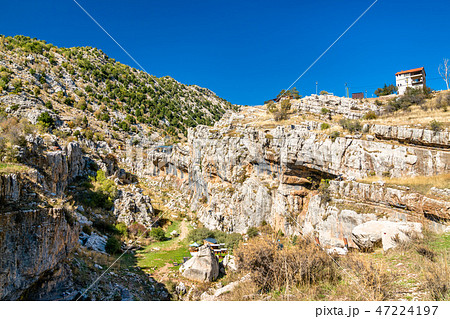 Rocks at the Baatara gorge sinkhole in Tannourine, Lebanon Rocks at the Baatara gorge sinkhole in Tannourine, Lebanon 47224197