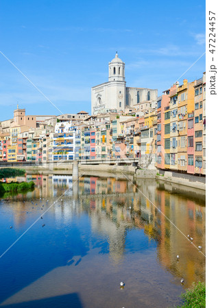 View of Bridge of Saint Augustine, Girona, Spain 47224457