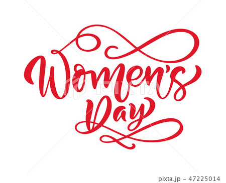 Pink Calligraphy phrase Womens Day. 47225014