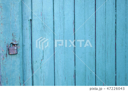 blue aged paint wood door padlock security lock blue aged paint wood door padlock security lock 47226043