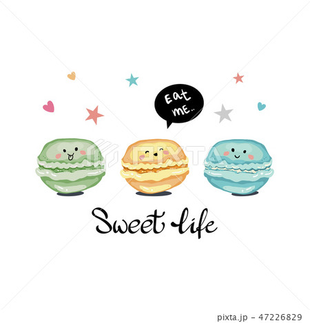 typography slogan print with cute macaroon. 47226829