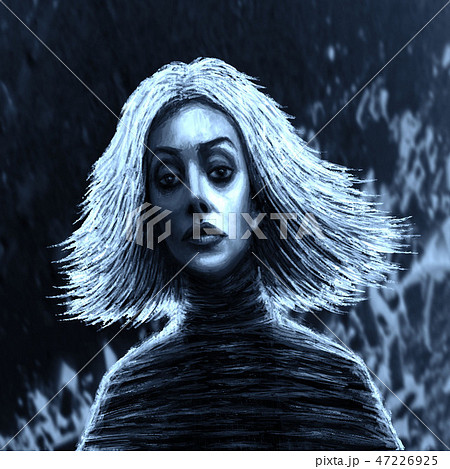 Magic girl with flowing hair in front. 47226925