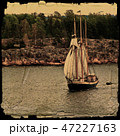 Sail ship. Photo in vintage image style 47227163