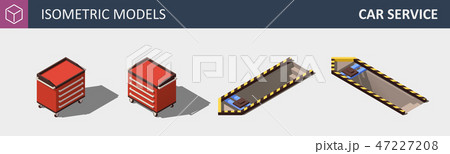 Car Service Equipment Set. Vector Isometric Illustration. Car Service Equipment Set. Vector Isometric Illustration. 47227208