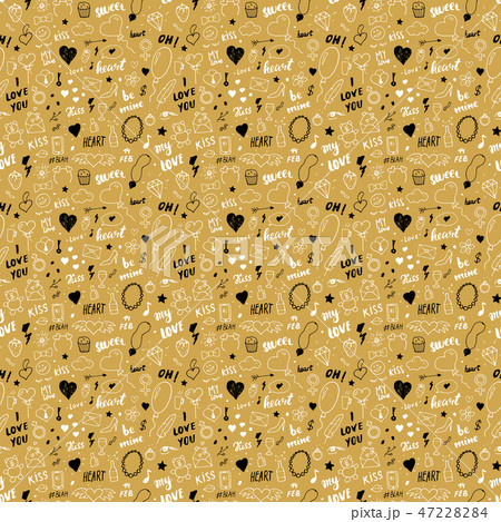 Love and Valentine Day seamless pattern vector  47228284