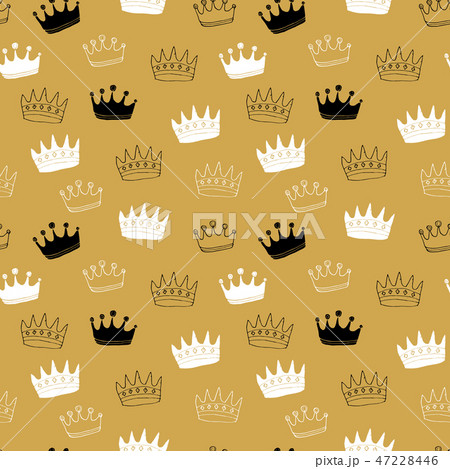Crown Seamless Pattern, royal background, Vector 47228446