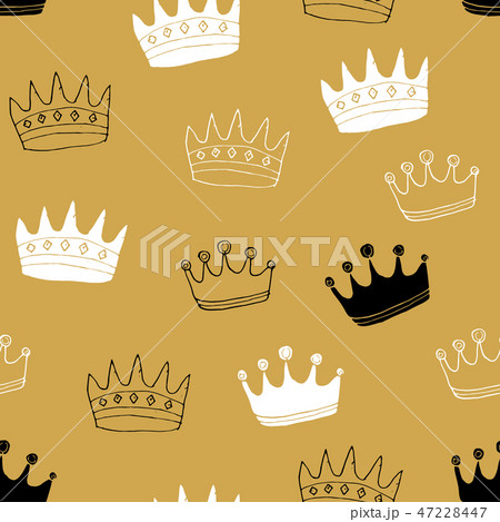 Crown Seamless Pattern, royal background, Vector 47228447